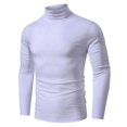 thumbnail image 3 of Men's Slim Fit Casual Turtleneck Sweaters Long Sleeve Warm Basic Tight Tops,Autumn Thermal Pullover Sweater Base-Later Warm Soft Comfy Sweaters,XS-XL White, 3 of 7