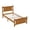 Brown, variant on Zimtown Twin Bed Frame,Solid Pine Wood Platform Bed Frame with 2 Drawers, Bedroom Bed with Headboard, White