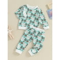 thumbnail image 3 of Newborn Baby Easter Clothes BunnyEgg Print Long Sleeve Sweatshirt with Long Pants 2Pcs Outfit, 3 of 9