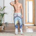 thumbnail image 5 of Uemuo Not All Who Wander Are Lost2 Pattern Men's Wide Leg Palazzo Lounge Pants with Pockets Light Weight Loose Comfy Casual Pajama Pants-X-Large, 5 of 9