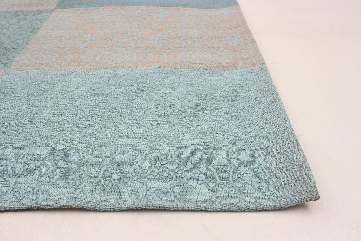 ECARPETGALLERY 5'8" x 7'8" Contemporary Collage Handmade Area Rug for Living Room, Dining Room and Bedroom in Blue