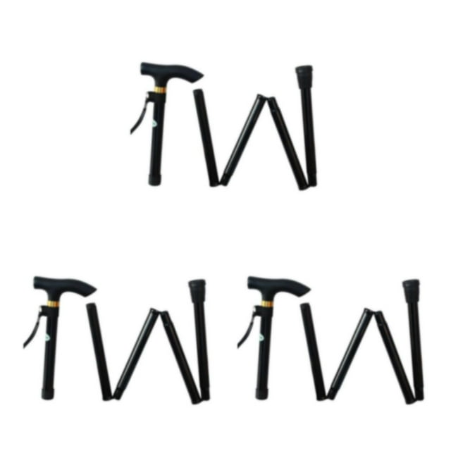 Seitruly Muletas Trekking Aleación de aluminio ajustable Bastones antideslizantes plegables Accesorios de senderismo Bastones portátiles para Type1 NO1