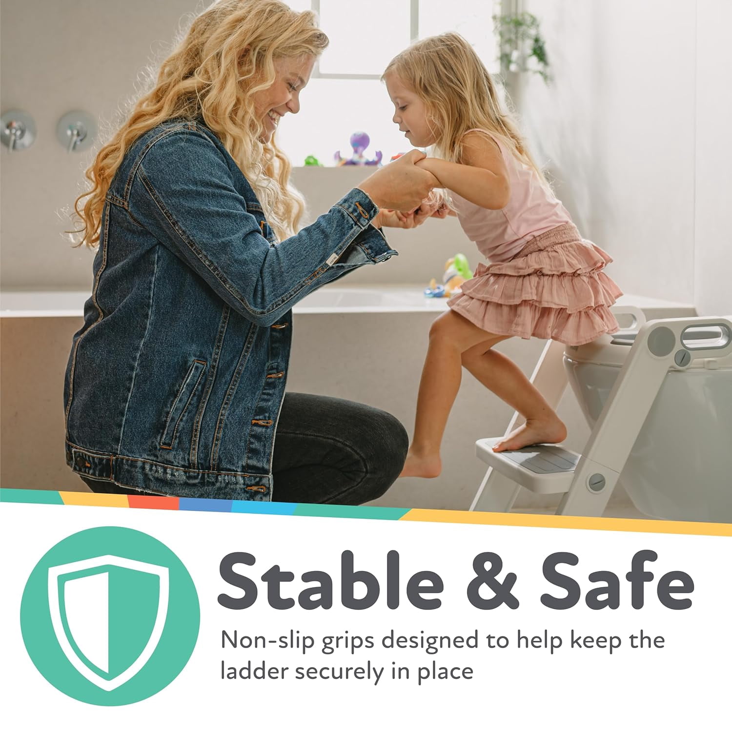 Nuby All-In-One Toilet Seat Topper with Step Ladder for Toddlers, White