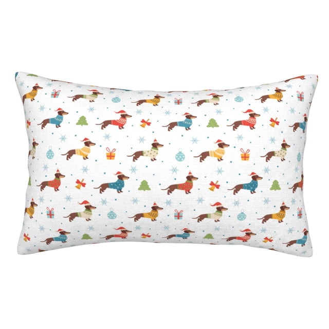 Balery winter Snowflake Dachshund Funda de Cojín Estampada, Regalos para Mujeres, Regalos de Amor para Ella, Regalos para Novia o Esposa, Funda de Almohada-20"x30"