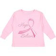 thumbnail image 3 of Inktastic Hope Believe Breast Cancer Ribbon Boys or Girls Long Sleeve Toddler T-Shirt, 3 of 5