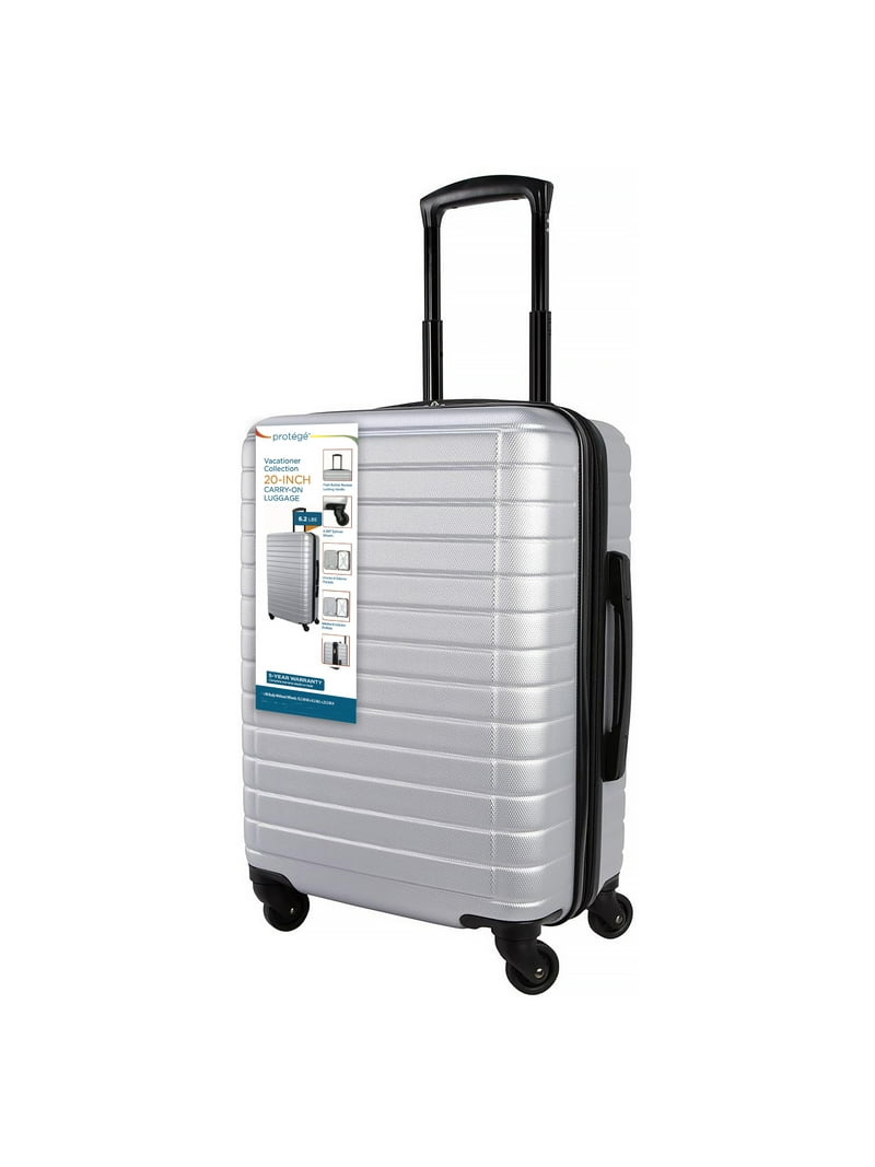 Free Shipping! Protege 20-Inch Hardside Upright Luggage Silver