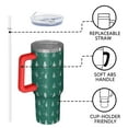 thumbnail image 4 of Green Christmas Tree and Snow Pattern Tumbler with Handle and Lid,40oz Double Wall Vacuum Insulated Tumbler,Cups Gift for Women and Men, 4 of 7