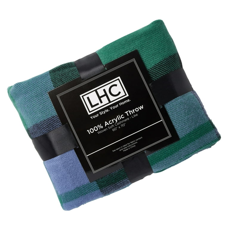 Blue and green plaid throw blanket new arrivals
