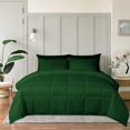 thumbnail image 2 of D.N.G. BEDDINGS Deluxe All Seasons Twin/Twin XL Size 800 Thread Count, Solid Green Down Alternative 3 Piece Box Design Comforter Set 100% Egyptian Cotton, 2 of 6