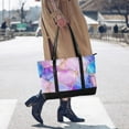 thumbnail image 4 of FORMRS Canvas Laptop Tote Bag for Women with 15.6" Computer Compartments Shoulder Handbag, Pastel Pink Marble Pattern, 4 of 7