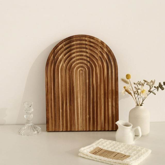 weibbin Small Wooden Platters Rectangle Boards Acacia Wood Serving Trays Home Decor Cheese Board Cake Plates Kitchen Platter for Food Dish Rectangular Dessert Snack Tray (Oval)