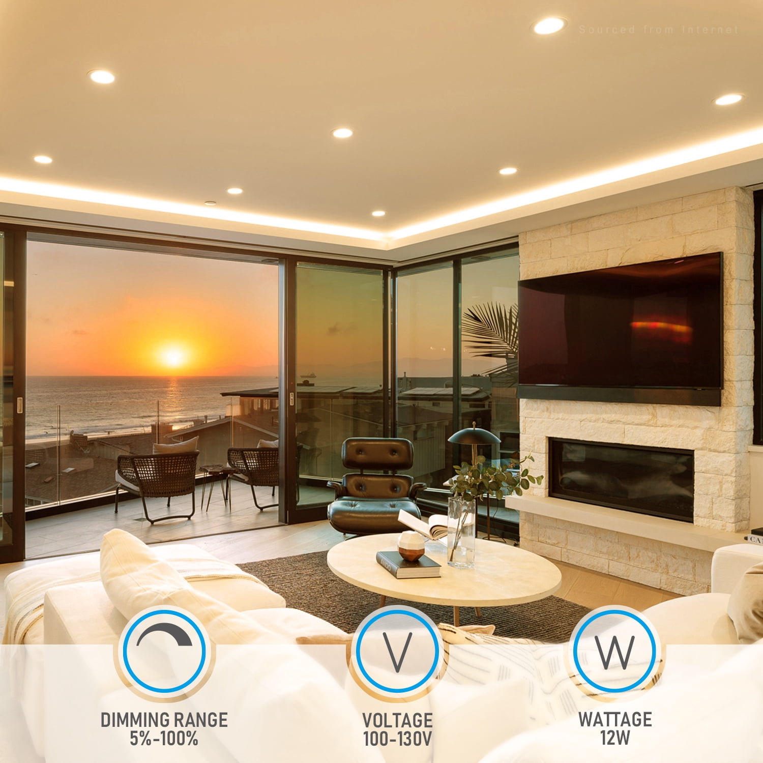 48 Pack 12W 6 Inch LED Recessed Lighting with Junction Box, 2700K/3000K/3500K/4000K/5000K Selectable, 5%-100% Dimmable
