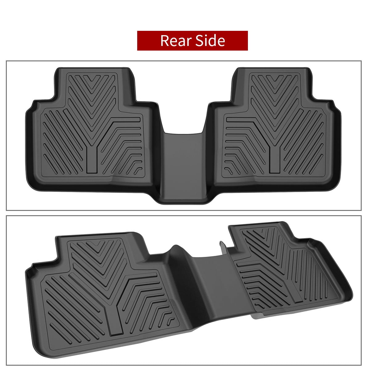 4pc Universal Black Rubber All Weather Front & Rear Floor Mats for Honda Accord 