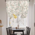 thumbnail image 3 of Spring Floral Balloon Curtains for Bedroom/Front Door/Bathroom, Watercolor Flowers Leaves Tree Branches Beige Tie Up Curtains 63 Inch Length Kitchen Curtains Shades for Windows 46"x63", 3 of 8