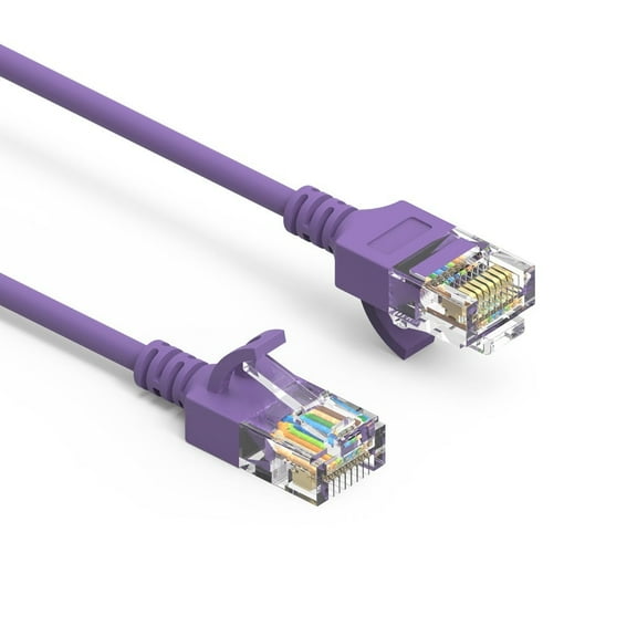 SF Cable Cat6A UTP Slim Ethernet Cable, 50 feet - Purple
