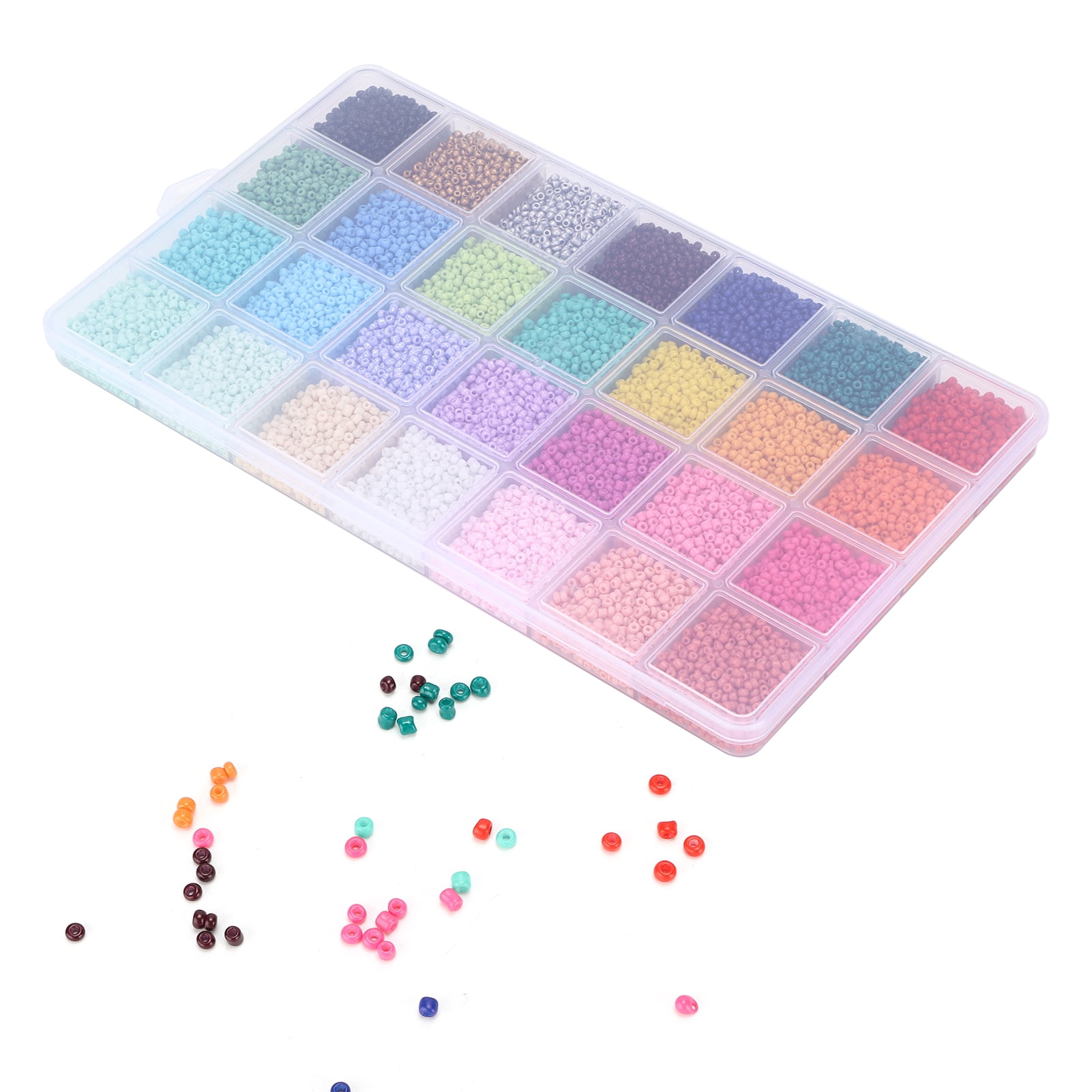 Mgaxyff Bracelet Beads,14000Pcs Bracelet Beads 28 Colors 2mm Glass Seed Beads for Jewelry Making  Art,Glass Seed Beads