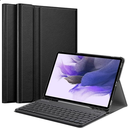 Fintie Keyboard Case for Samsung Galaxy Tab S8+/S8 Plus 2022/S7 FE 2021/S7 Plus 2020 12.4 inch Tablet, Slim Stand Cover with S Pen Holder Detachable Wireless Bluetooth Keyboard, Black