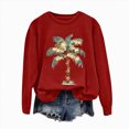 thumbnail image 5 of Towmus Christmas Palm Tree Sweatshirt for Women Funny Hawaiian Graphic Sweatshirts Crewneck Long Sleeve Casual Pullover Tops, 5 of 6