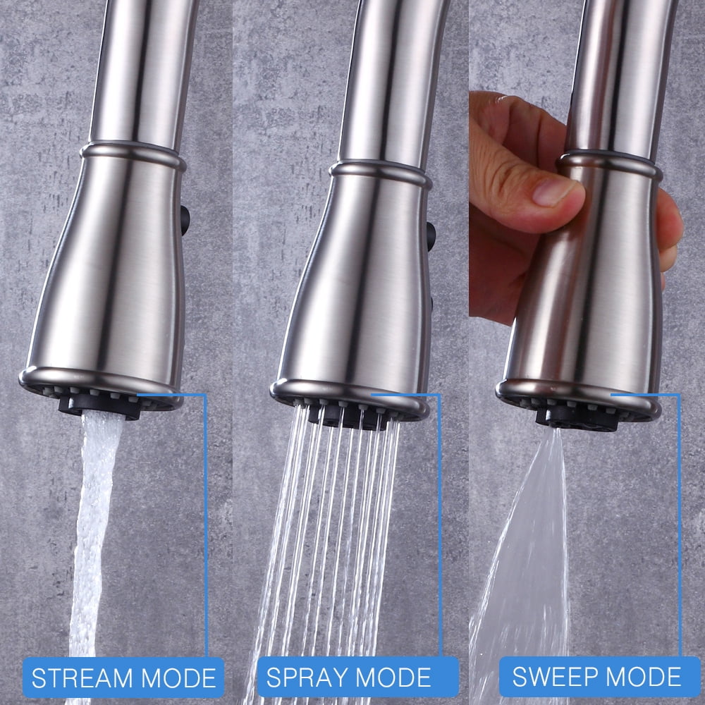 Kepooman 8405 Kitchen Faucet, Bathroom Single Handle High Arc Pull out Faucet for Home, Pull Down Single Level Stainless Steel Kepooman 8405 Kitchen Faucet, Bathroom Single Handle High Arc Pull out Faucet for Home, Pull Down Single Level Stainless Steel