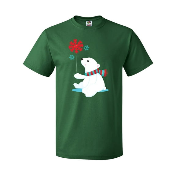 Inktastic Polar Bear, Bear with Scarf, Cute Bear, Snowflakes T-Shirt