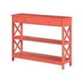 thumbnail image 3 of Convenience Concepts Oxford 1 Drawer Console Table with Shelves, Coral, 3 of 6