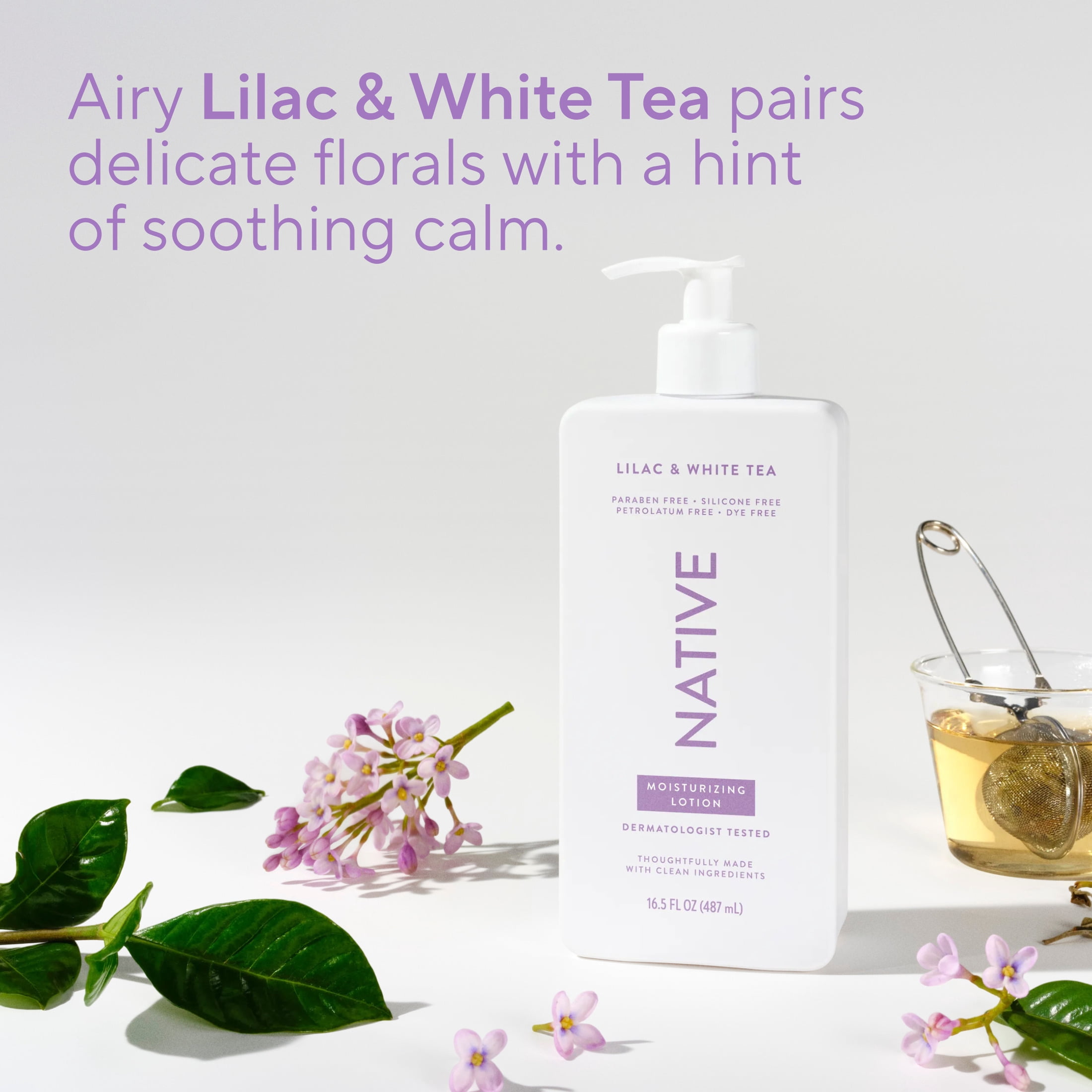 Native Moisturizing Hand & Body Lotion, Lilac & White Tea, for Women and Men, 16.5 fl oz