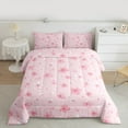 thumbnail image 2 of Castle Fairy Teens Children Pink Flower Cherry Blossom 2Pcs Bedding Comforter Set,Botanical Plants Twin Comforter Sets,Chic Floral Sakura Breathable Bedding Set,Ultra Soft Home Decor, 2 of 8