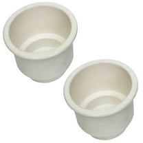 RAParts Two (x2) White, Two-Tiered, Plastic Drink Holders for Boats, Pontoons, RVs, Poker/Pool Tables, Decks, Cars, and More