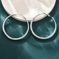 thumbnail image 3 of 304 Stainless Steel Hoop Earrings Stainless Steel color 51x5mm, 3 of 5