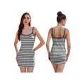 thumbnail image 2 of LMLYSoH Stripe Knit Dress for Women Spaghetti Strap Mini Dresses Sleeveless Bodycon Dress for Beach Vacation, 2 of 9