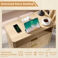 thumbnail image 3 of LEYAOYAO 31" Wide Nightstand with Drawers for Bedroom, Farmhouse End Table with Charging Station, 2 Drawers Storage for Bedroom, Natural Oak, 3 of 10