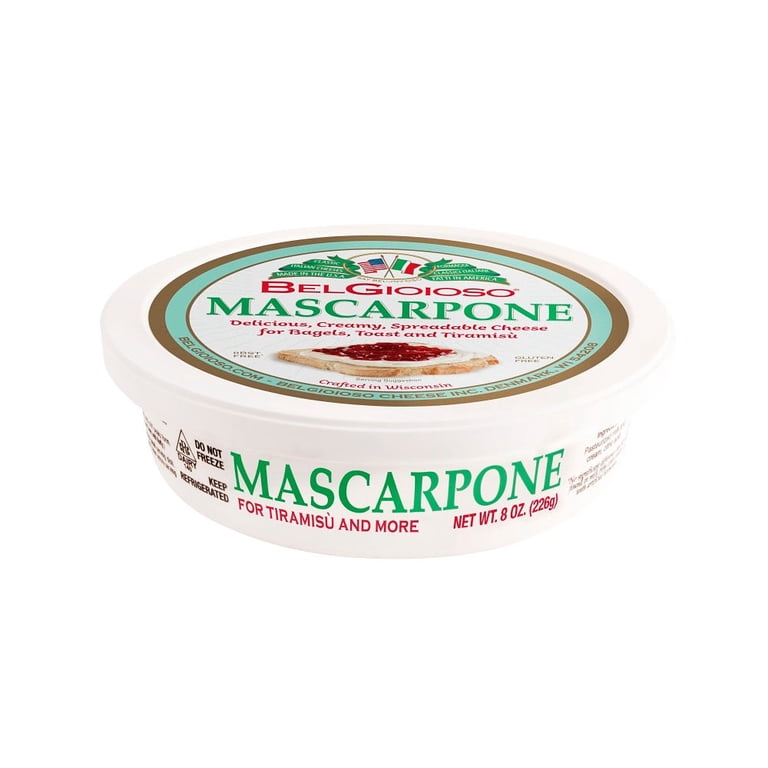 BelGioioso Mascarpone Cheese Cup, Naturally Sweet & Light, 8OZ, 12
