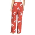 thumbnail image 6 of Pajama Pants Women - White Shrimp Print Red Soft Breathable Sleep & Lounge Pants for Women, Comfy Casual Pj Pants Bottoms with Pockets, 6 of 7