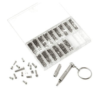 Qiilu 1000Pcs Micro Stainless Steel Screws Tiny Screws Nut Assortment  Repair Tool Kit Set For Eyeglass Sunglass Spectacles Watch 