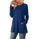 thumbnail image 4 of HongQid Womens Sweaters Crewneck Long Sleeve Shirts with Pockets Fall Outfits 2025 Fashion Winter Clothing Side Slit, 4 of 5