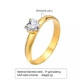 thumbnail image 3 of AAA White CZ Heart Cut 18K Gold Plating Stainless Steel Womens Ring Size 5 6 7 8, 3 of 7