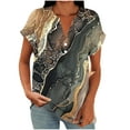 thumbnail image 2 of ICHUANYI Womens Shirts Dressy Casual Short Sleeve 2025 Summer Tops Spring V Neck Button Down Ladies Tunic Blouses, 2 of 6