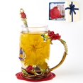thumbnail image 1 of Taza de té con forma de flor AISVELDY, taza de cristal con cuchara, caja de regalo, 1 of 7