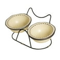 thumbnail image 3 of Bothyi Ceramic Pet Bowl Cat Dish Feeder AntiSlip Protect Pets Neck Raised Cat Bowl Cat Food and Water Bowl Set for Indoor Cats Puppy beige, 3 of 8