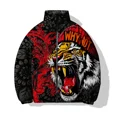 thumbnail image 3 of Chaqueta de invierno para hombre Ropa de algodón de moda para hombre Chaqueta con estampado de tigre y leopardo dorado Chaquetas Abrigo para hombre Abrigos Parka para hombre Frío, 3 of 5