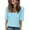 Light Blue, variant on Nrmvnmi Women's V Neck T Shirts Half Sleeve Tops Casual Solid Color Summer Tees Mothers Day Gifts