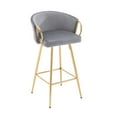 thumbnail image 2 of 26 Inch Velvet Dining Chairs, Modern Dining Chair with Golden Metal Legs, Simple Bar Stool Upholstered Dining Chairs, Accent Desk Chair Dining Room, Kitchen, Vanity, Living Room(Gray,Set of 2), 2 of 10