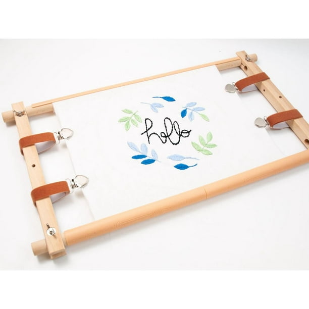 Rongfmy Handmade Needlework Frame Holder Hand Embroidery Hoops Needlepoint Stretcher Tapestry Scroll Frame Rectangle Portable for Cross Stitch Tools Walmart