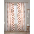 thumbnail image 5 of Sheer Curtains 84 Inches Long 2 Panels Set for Living Room, Orange Boho Semi Sheer Curtains for Windows, Vintage Southwestern Geometric Stripes Voile Window Treatments Rod Pocket Curtain, 5 of 7