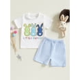 thumbnail image 4 of Baby Easter Outfits fBoy 6 12 18 24 Months 2T 3T Short Sleeve Bunny Print T-Shirt and Shorts Toddler 2 Piece Clothes Set, 4 of 9
