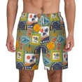 thumbnail image 3 of Uemuo Hawaiian Style Pattern Mens Swim Trunks Quick Dry Board Shorts with Mesh Lining, Stretch Beach Shorts Quick Dry No-Chafing Board Shorts-Small, 3 of 9