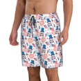 thumbnail image 3 of KLL American Gnomes Men's Casual Summer Beach Shorts Hawaiian Shorts with Pockets-Small, 3 of 6
