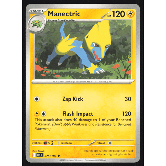 2025 Destined Rivals Manectric Uncommon 76/182 English Pokemon Trading Card