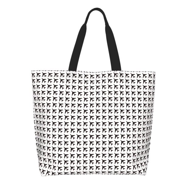 Balery Airplane Bolsa Tote Estilo Estético con Cremalleras, Bolsa de Hombro, Bolsa de Compras Grande y Plegable