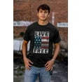 thumbnail image 5 of Live Free Geometric American Flag USA Men's Graphic T Shirt Tees Brisco Brands M, 5 of 6